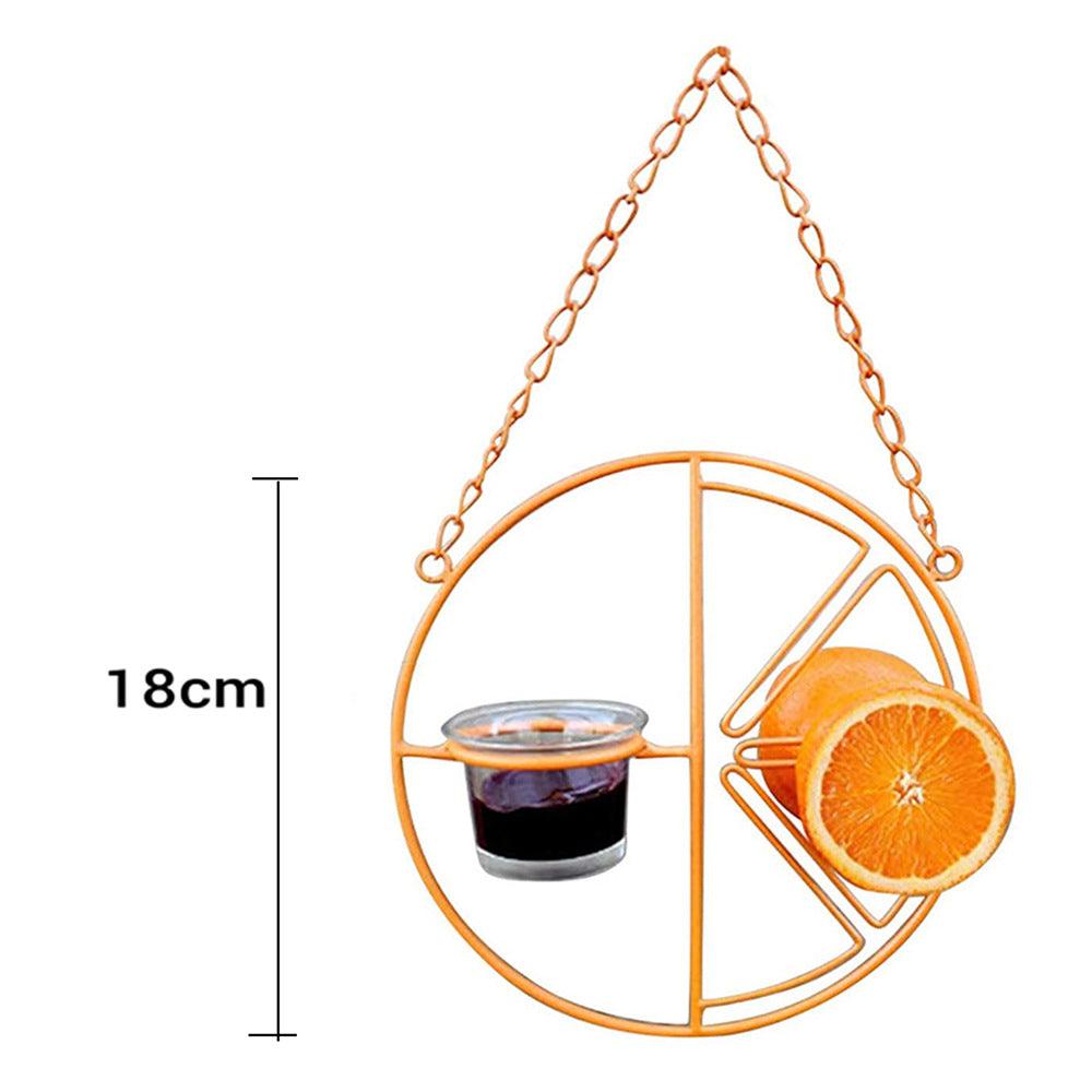 Outdoor Oasis Bird Haven: Vibrant Orange Bird Feeder And Water Station