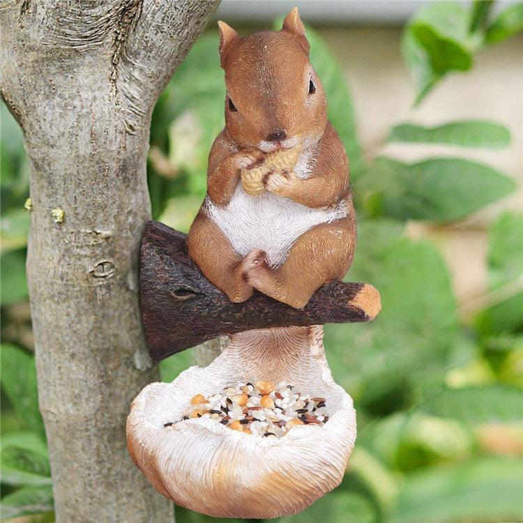 Rustic Woodland Squirrel Bird Feeder