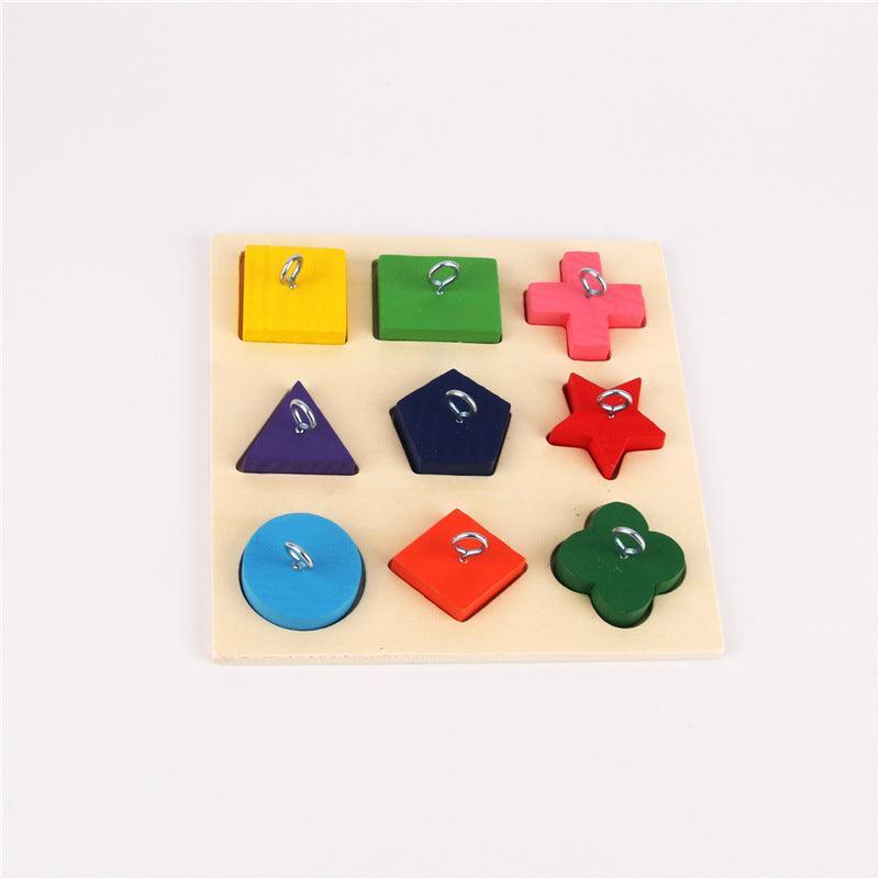 9-Piece Colorful Wooden Block Parrot Training Toy